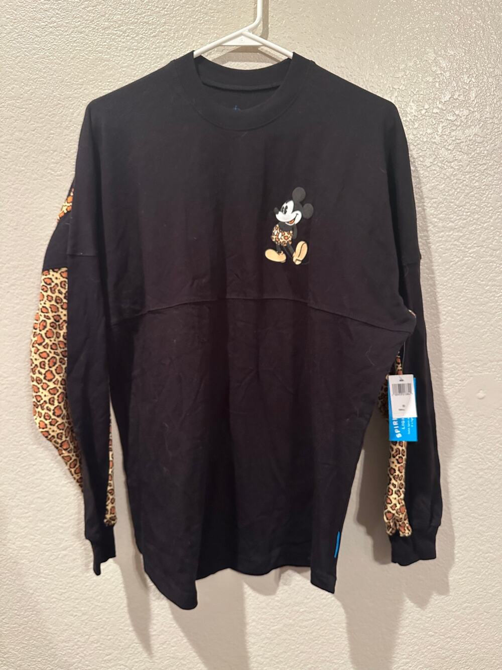 NWOT Disney Parks Disneyland Safari Cheetah Black Mickey Mouse Spirit Jersey L